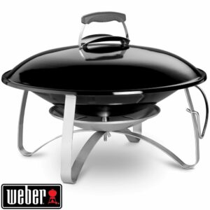 Cheminée mobile de jardin avec 1 couvercle et 1 porte-couvercle pour des soirées chaleureuses en extérieur