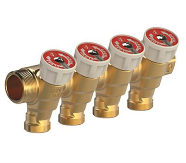 Collecteur avec Robinet d'Arrêt pour eau sanitaire - R585C - 4 Sorties 3/4 MF 1/2