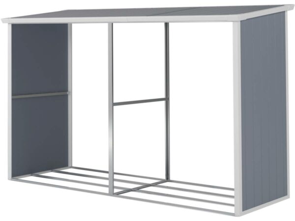 Abri bûches en résine "Alexandre" - 3.38 m² - Résistant, Facile à Installer, Gris