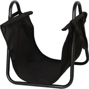 Porte-Bûche Noir "Oslo" - Structure en Fer et Polyester - Dimensions 0.45 x 0.41 x 0.51 m