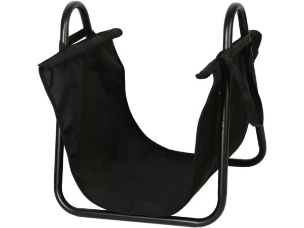 Porte-Bûche Noir "Oslo" - Structure en Fer et Polyester - Dimensions 0.45 x 0.41 x 0.51 m