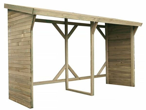 Abri bûches en bois traité autoclave 5 stères - 2,78 x 0,90 x 1,85 m - Résistant aux intempéries