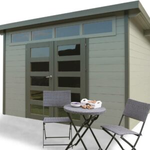 Abri Jardin en Bois "Venezia" 8.91 m² – Structure robuste, toiture bitumée, dimensions 3.33 x 2.7 m