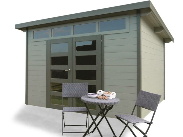 Abri Jardin en Bois "Venezia" 8.91 m² – Structure robuste, toiture bitumée, dimensions 3.33 x 2.7 m