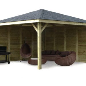 Kiosque en bois "Pavillon" 14.75 m² - Structure traitée autoclave, facile à aménager