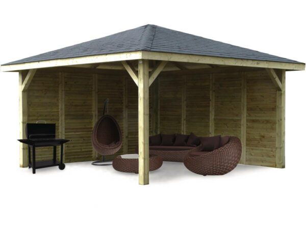 Kiosque en bois "Pavillon" 14.75 m² - Structure traitée autoclave, facile à aménager