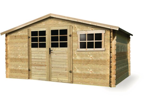 Abri de jardin en bois traditionnel 11.56 m² - Structure robuste et design belge