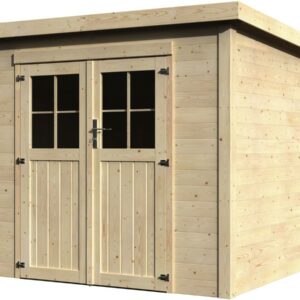 Abri de jardin en bois "Talion" 5.36 m² – Structure en sapin blanc, porte double vitrée, toiture en OSB et toile bitumée