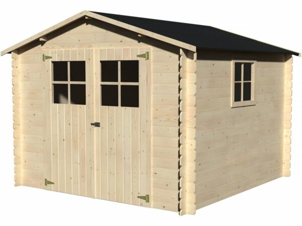 Abri de Jardin en Bois "Mirama" 7.70 m² – Structure en Madriers Rainure-Languette de 19 mm