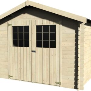 Abri de jardin en bois "Flodovrak" 8.88 m² - Structure en Sapin Blanc du Nord, Montage Facile