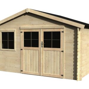 Abri de Jardin en Bois Flodeal 11.86 m² – Structure en Sapin Blanc – Dimensions 3.98 x 2.98 x 2.44 m
