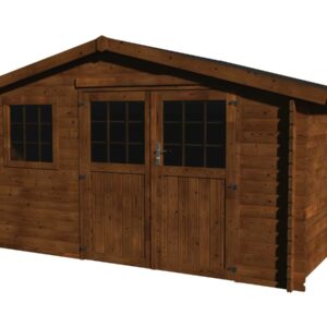 Abri de Jardin en Bois "Valerian" 11.86m² – Structuretraitée Marron, Facile à Monter
