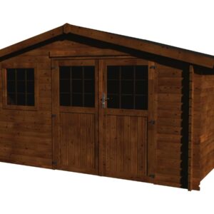 Abri de Jardin en Bois "Vallauris" 15.84 m² - Structure Marron Traitée - Facile à Monter