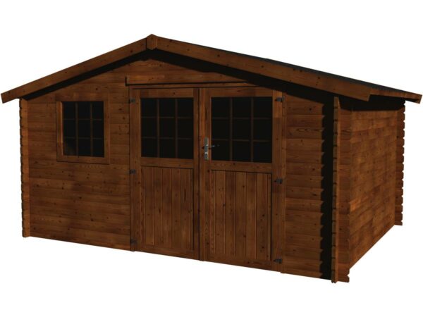 Abri de Jardin en Bois "Vallauris" 15.84 m² - Structure Marron Traitée - Facile à Monter