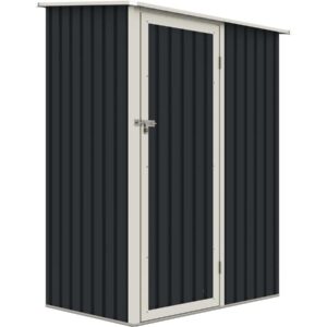 Abri de Jardin Métal Gris Vega II 1.35 m² - Résistant, Anti UV et Anti Corrosion