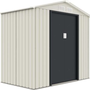 Abri de Jardin Métal "Nebraska" Beige/Gris Anthracite – 2.71 m², Résistant & Facile à Monter