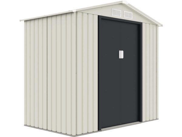 Abri de Jardin Métal "Nebraska" Beige/Gris Anthracite – 2.71 m², Résistant & Facile à Monter
