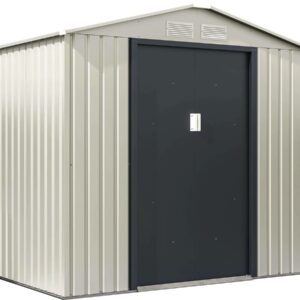 Abri de Jardin Métal "Nebraska" Beige/Gris Anthracite - 4.07 m² – Résistant aux intempéries et Facile à Monter