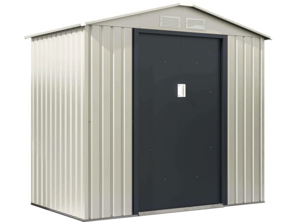 Abri de Jardin Métal "Nebraska" Beige/Gris Anthracite - 4.07 m² – Résistant aux intempéries et Facile à Monter