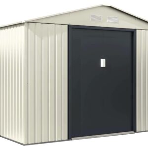 Abri de Jardin Métal "Nebraska" Beige - 5,29 m², Facile à Monter, Résistant & Esthétique