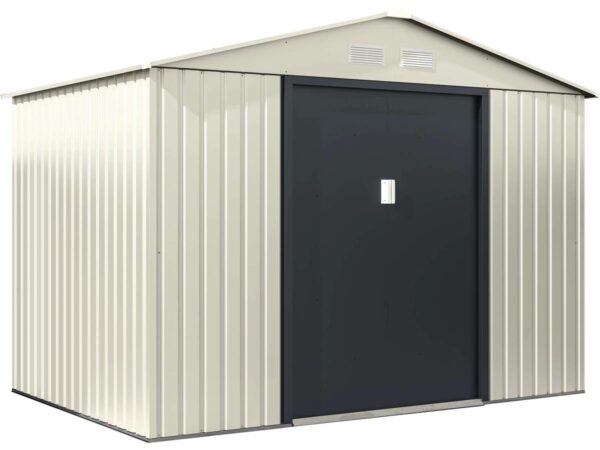 Abri de Jardin Métal "Nebraska" Beige - 5,29 m², Facile à Monter, Résistant & Esthétique