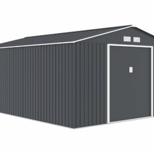 Abri de jardin métal "Vegas" 15 m² Gris, Résistant et Pratique, Système Coulissant