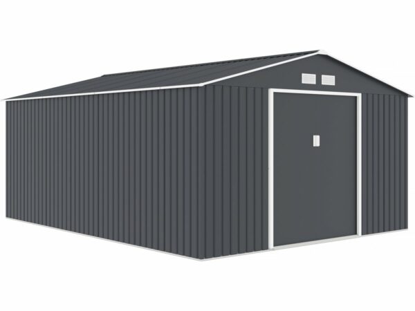 Abri de jardin métal "Vegas" 15 m² Gris, Résistant et Pratique, Système Coulissant