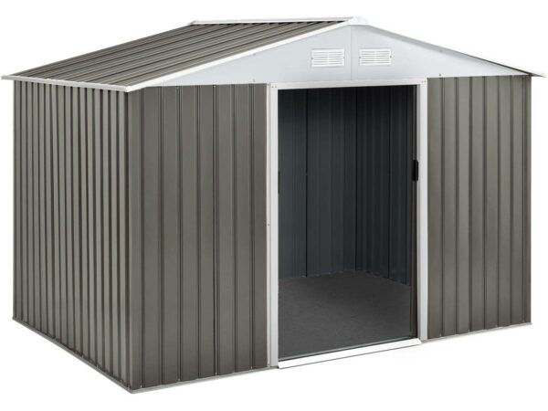Abri de Jardin Métal "Dallas" Taupe 4,07 m² – Résistant, Facile à Monter, spacieuse solution de rangement