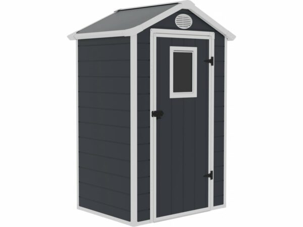 Abri de Jardin Résine "Texas" 1.34 m² Anthracite - Résistant aux UV, Anti-rouille avec Kit d'ancrage inclus