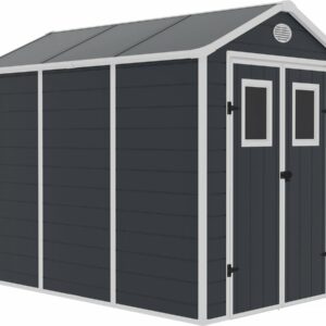 Abri de Jardin Résine "Texas" 5.23 m² Anthracite avec Kit d'Ancrage Inclus – Durable et Facile à Monter