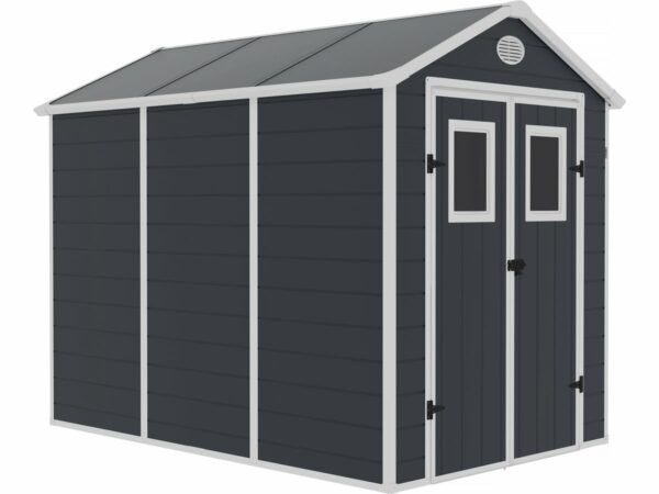 Abri de Jardin Résine "Texas" 5.23 m² Anthracite avec Kit d'Ancrage Inclus – Durable et Facile à Monter