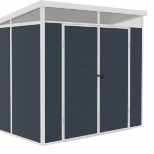 Abri de Jardin Résine "Detroit" Gris 4.54m² - Facile à Installer, Résistant aux Intempéries