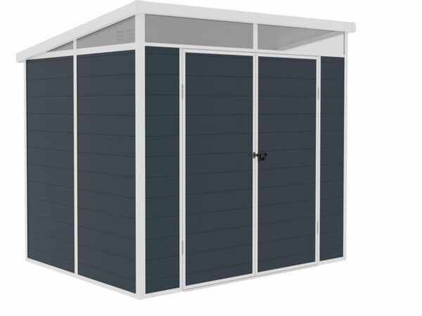 Abri de Jardin Résine "Detroit" Gris 4.54m² - Facile à Installer, Résistant aux Intempéries