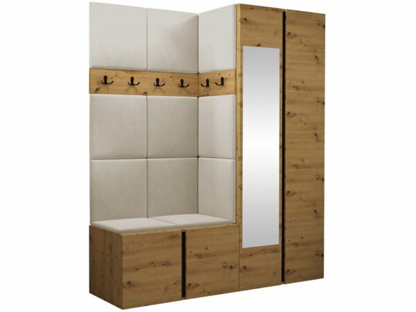 Meuble d'entrée "Orion XII" Beige 158x44x186 cm — Rangement élégant pour votre intérieur