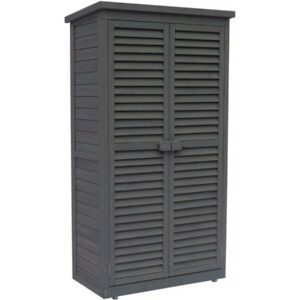 Armoire de Jardin en Bois "Space" Anthracite - 87x46.5x160 cm, Rangement Pratique & Résistant