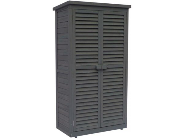 Armoire de Jardin en Bois "Space" Anthracite - 87x46.5x160 cm, Rangement Pratique & Résistant