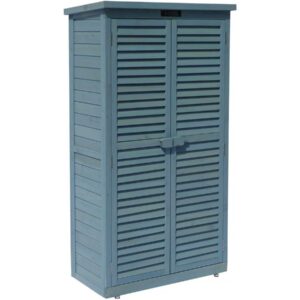 Armoire de jardin "Space" Bleu ciel 87x46.5x160 cm – Rangement extérieur en bois résistant