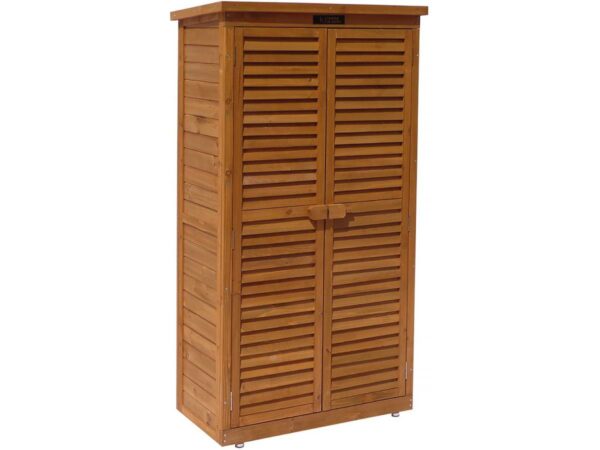 Armoire de jardin en bois "Space" 87x46.5x160 cm Marron – Rangement extérieur pratique et résistant
