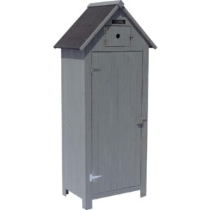 Armoire de jardin "Cabanon" Anthracite 77x54.5x179 cm – Rangement en Bois Résistant à l'Eau