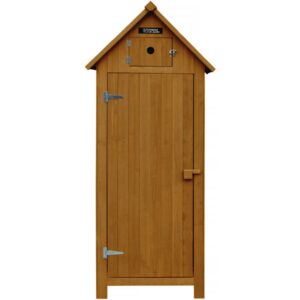 Armoire de jardin "Cabanon" en bois marron – 77 x 54.5 x 179 cm, idéal rangement extérieur