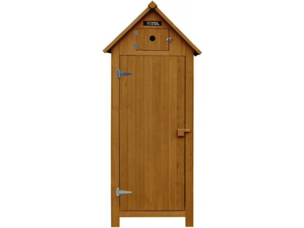 Armoire de jardin "Cabanon" en bois marron – 77 x 54.5 x 179 cm, idéal rangement extérieur