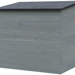 Coffre de jardin en bois "Caja" Anthracite 137x91x121 cm – Rangement étanche et résistant aux intempéries