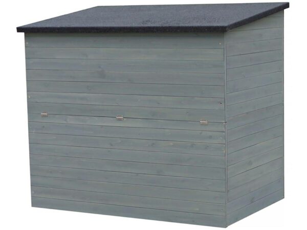 Coffre de jardin en bois "Caja" Anthracite 137x91x121 cm – Rangement étanche et résistant aux intempéries