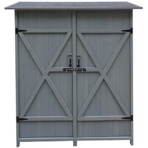 Armoire de jardin "Espacio" anthracite - Rangement en bois 140x49x162 cm pour extérieur