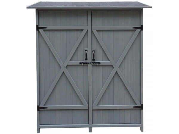 Armoire de jardin "Espacio" anthracite - Rangement en bois 140x49x162 cm pour extérieur