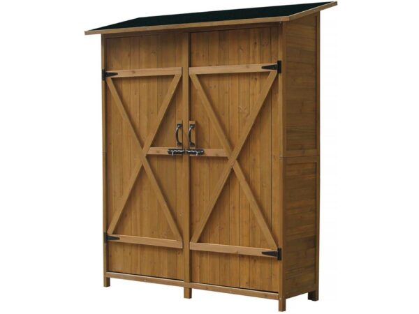 Armoire de Jardin "Espacio" Marron 140x49x162 cm - Rangement Extérieur en Bois Traitée