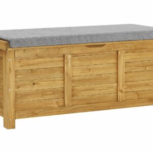 Coffre de jardin en bois "Gana" 2 en 1 - Banc et rangement, 125x60x54 cm – Marron
