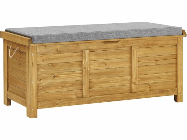 Coffre de jardin en bois "Gana" 2 en 1 - Banc et rangement, 125x60x54 cm – Marron