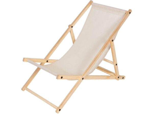 Transat en bois "Chilienne" - Ecru