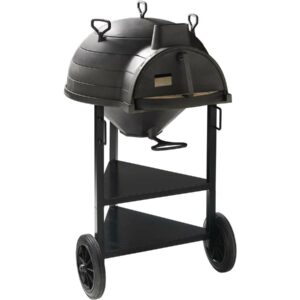 Four à Bois sur Pied "Lo Goustaou" Noir 70x45x130 cm + Accessoires – Design Contemporain, Made in France